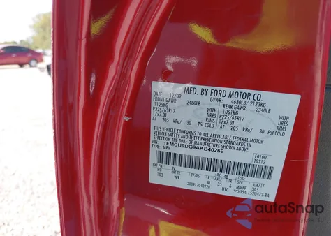 2010 Ford Escape Xlt from USA, damaged, VIN 1FMCU9DG9AKB40269